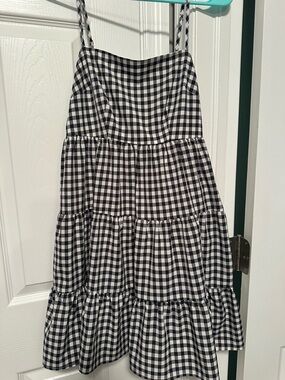 Black and White Gingham Babydoll Dress